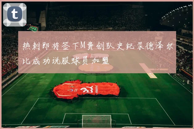 热刺即将签下M费创队史纪录德泽尔比成功说服球员加盟
